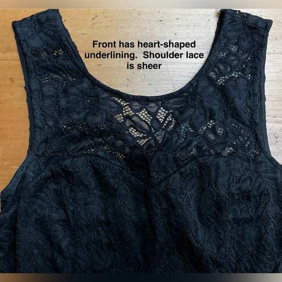 Suzy Shier Black Lace Party Dress or Cocktail Dress w Peek-a-boo shoulders - Picture 7 of 15